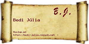 Bedi Júlia névjegykártya